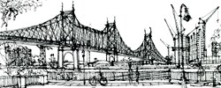 At Roosevelt Island by Ingo - Original Painting on Box Canvas sized 24x59 inches. Available from Whitewall Galleries