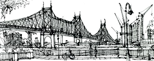 At Roosevelt Island by Ingo - Original Painting on Box Canvas